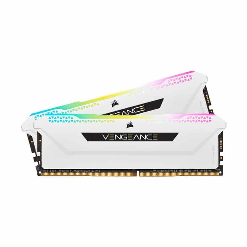 Corsair VENGEANCE RGB PRO SL 32GB (2 x 16GB) DDR4 DRAM 3200MHz CL16 1.35V CMH32GX4M2E3200C16W Memory Kit  White
